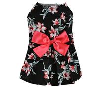 Vestido de perro de verano Tutú para mascotas para perros pequeños y medianos Ropa para cachorros Falda para perros trajes Apparel Abrigos para perros (negro, L)