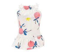 Vestido de Perro Falda de Cachorro Ropa de Perro Vestidos de Princesa Tutú Tirantes Falda Vestido de Algodón de Boda para Niña de Perro Pequeño XS,A-R