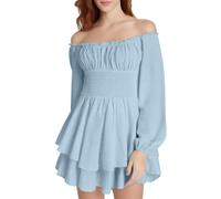 Vestido De Pirata para Carnaval De Mujeres, Disfraz De Pirata Mujer, Vestido Casual De Otoño para Mujer, con Escote Cuadrado, Manga Larga Y Volantes