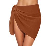 Vestido de playa fluido de verano 2026, vestido de baño ligero, pareo para playa y mar, café, S