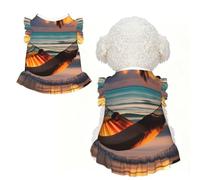 Vestido de playa para perros pequeños, bonito vestido de enagua de manga con vuelos para cachorro, traje de verano para chihuahua y gato Yorkie