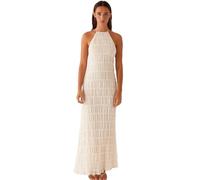 Vestido De Playa Sin Mangas Vestido sexy sin espalda for mujer, primavera verano, con cordones, sin mangas, plisado, for vacaciones en la playa, vestido largo elegante Para Playa, Ocio(White,S)