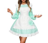 Vestido de princesa de Lolita para mujer, con lazo Kawaii, decoración de delantal, disfraz de sirvienta, disfraz de anime, fiesta, cosplay