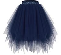 Vestido de princesa para niña, falda de tul de varias capas para cintura elástica, material suave para ballet, danza y uso diario, más cómodo, 01-azul marino., 110