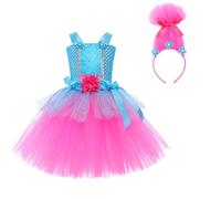 Vestido de princesa para niña, sin mangas, línea A, elegante, de malla, tutú, tutú, enaguas, vestidos para niños, minivestido de baile para carnaval, Halloween, temática, boda, fiesta, Rosa., 140