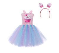 Vestido de princesa para niña, sin mangas, línea A, tul, vestido de tutú, tutú, falda de tutú, elegante, para niños, minivestido de baile para carnaval, Halloween, temática, boda, fiesta, Rosa., 160