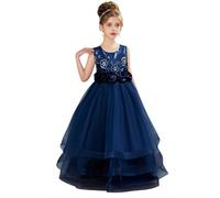 Vestido de princesa para niña, vestidos de niño, niña, carnaval, elegante, vestido de dama de honor princesas, encaje plisado, traje de noche en Tullerobe Fluido, ropa para vestir boda