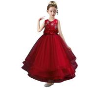 Vestido de princesa para niña, vestidos de niño, niña, carnaval, elegante, vestido de dama de honor princesas, encaje plisado, traje de noche en Tullerobe Fluido, ropa para vestir boda