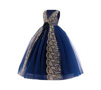Vestido de princesa para niñas adolescentes, vestido de tul con bordado de flores, sin mangas, vestido largo para boda, cumpleaños, concurso, a, 13-14 años