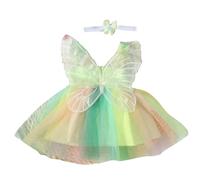 Vestido de princesa para niñas con tocado a juego, accesorio elástico para el cabello para recién nacidos, fotografía de bebé, vestido tutú
