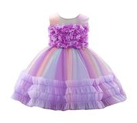 Vestido de princesa para niños, vestidos de bebé, niña, princesas, elegante, vestido de boda, dama de honor, encaje, plisado, traje de noche en Tullerobe Fluido, ropa para carnaval Communionrobe