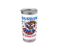 Vestido de princesa rusa Dab Girl Flag Heritage para niños Vaso térmico de acero inoxidable de doble pared