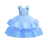 Vestido de princesa y niña, vestidos de niña, comunión, elegante, vestido de dama de honor, encaje plisado, traje de noche de tul fluido, ropa para fiesta