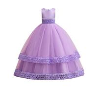 Vestido de princesa y niña, vestidos de niño, niña, fiesta, elegante, vestido de comunión, vestido de encaje, plisado, traje de noche de tul informal, ropa para vestir princesas