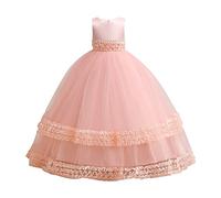 Vestido de princesa y niña, vestidos de niño, niña, fiesta, elegante, vestido de comunión, vestido de encaje, plisado, traje de noche de tul informal, ropa para vestir princesas