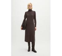 Vestido de punto de cuello alto, corte entallado Burnt Coffee L