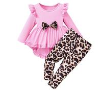 Vestido de Punto para niña con Cuello Redondo, Patchwork, Falda asimétrica y Leggings Informales para Uso Diario.249