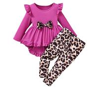 Vestido de Punto para niña con Cuello Redondo, Patchwork, Falda asimétrica y Leggings Informales para Uso Diario./395