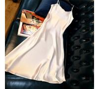 Vestido de satén para mujer suelto para dobladillo medio, tono sólido, ocasión formal, tallas disponibles Reino Unido (blanco 4XL)