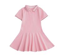 Vestido de tenis sin mangas para niño niña vestido plisado deporte golf bádminton voleibol Sportwear 6-14 años, rosa, 3-4 Años