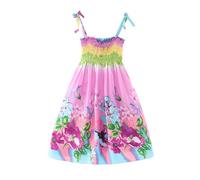 Vestido de Tirantes de Playa sin Mangas con Flores Bohemias Florales para niñas pequeñas, Ropa de Princesa Novia Tul Top Y