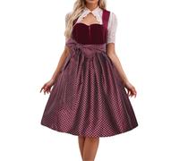 Vestido De Tirolesa para Mujer Midi Tradicional con Encaje Oktoberfest 3 Piezas Fat People, CóCtel Fiesta la Cerveza, Popular