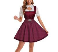 Vestido De Tirolesa Para Mujer Oktoberfest Disfraz Blusa Delantal TiroléS Dirndl Costume Fiesta Carnaval Cerveza Disfraces