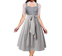 Vestido De Tirolesa para Mujer Oktoberfest Disfraz Fiesta Carnaval BáVaro Tradicional con Delantal Traje Experiencia Vestimenta Tnica