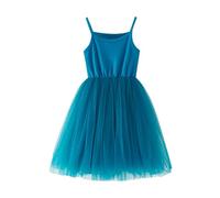 Vestido de tutú para niña de bebé, algodón, tirantes de tul, sin mangas, vestidos de princesa para bebés, azul celeste, 5-6 años