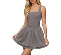 Vestido de Verano Corto con Sujetador y Shorts Integrados Vestidos de Golf en Línea A Vestido de Tenis para Mujer Sin Mangas con Escote en U Conjunto Deportivo