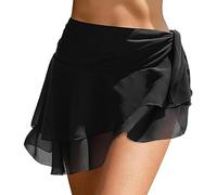 Vestido de verano italiano para mujer, falda de bikini de playa, falda de gasa con volantes, vestido de noche rojo para mujer, Negro , XL