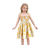 Vestido de Verano Ligero con Tirantes y Estampado Floral para niña, con Ajustables, Ideal para Playa y para Ocasiones Informales. Ajustada Lentejuelas