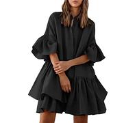 Vestido de Verano Mujer 2026 Elegante Cuello y Diseño Fluido Casual Elegante Sexy Invitada Boda Fiesta Vestido Ajuste Holgado Summer Dresses Cuello y Diseño Fluido