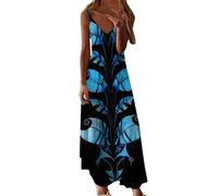 Vestido de Verano para Mujer, arnés para Cultivar la moralidad, Falda Larga (Blue, XL)
