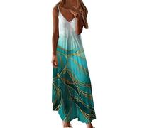 Vestido de Verano para Mujer, arnés para Cultivar la moralidad, Falda Larga (Green, S)