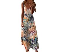 Vestido de Verano para Mujer, arnés para Cultivar la moralidad, Falda Larga (Yellow, L)