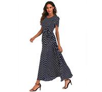 vestido de verano para mujer, floral, talla grande, lunares, gasa, cordones