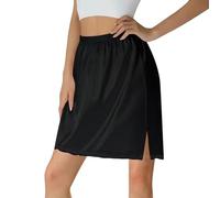 Vestido de verano para mujer, medio deslizamiento, bajo el vestido, dobladillo de encaje, cintura elástica, enagua hasta la rodilla, longitud de la rodilla, extensor de falda midi para vestidos, Negro