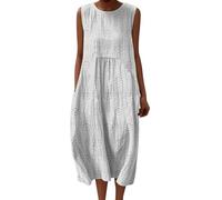 Vestido de verano para mujer medio largo fluido camisa, vestidos de manga larga holgados casuales una línea de estampado de flores vestidos de cuello redondo bohemio vestido de noche vintage para