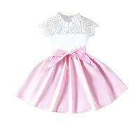 Vestido de Verano para niñas con Encaje y Aberturas Laterales, Ideal para Fiestas y Ocasiones Formales, Bordado Floral Elegante para pequeñas.