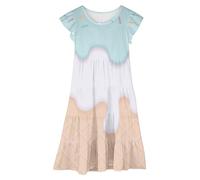 Vestido de verano para niñas para niños 2026 Vestido de verano para niñas con estampado de hielo, fluido, sin mangas, vestido casual para fiestas, vestido largo de princesa blanca, multicolor, 8-9