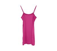 Vestido de verano sólido y ajustado con tirantes cortos, hombros descubiertos, sexy, vestido elástico para mujer, Rosa intenso., M