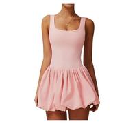 Vestido Deportivo Conjunto de Mono Yoga for Mujer, Sexy, antideslumbrante, una Pieza, for Danza, Ballet, Deportivo, Gimnasio Vestido Padel Mujer(Pink,S)