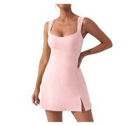 Vestido Deportivo Falda de Tenis for Yoga, Ligera y Transpirable, Color sólido, Sexy a la Moda, for Exteriores Golf Vestido Padel Mujer(Pink,S4)