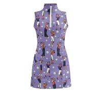 Vestido Deportivo sin Mangas con Cremallera y Cuello Alto para niñas, Ideal para Entrenamiento Escolar y Uso Diario, Tejido Suave y elástico Que Permite Libertad de Movimiento. (Purple, 6-7 Years)