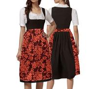 Vestido Dirndl De Oktoberfest para Mujer BáVaro AutéNtica AtmóSfera Festiva Tradicional Manga Corta Adultos Fiesta Carnaval Cerveza Disfraces