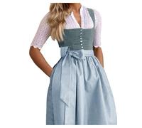 Vestido Dirndl De Oktoberfest para Mujer Disfraz Fiesta Carnaval BáVaro Tradicional AutéNtica AtmóSfera Festiva Manga Corta Adultos