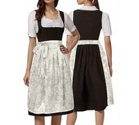 Vestido Dirndl De Oktoberfest para Mujer Midi Tradicional Tirolesa con Encaje Traje Baviera 3 Piezas Fat People, Experiencia Vestimenta Tnica Carnaval, Fiesta