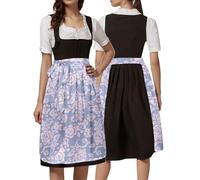Vestido Dirndl De Oktoberfest para Mujer Midi Tradicional Tirolesa con Encaje Traje Baviera 3 Piezas Fat People, Experiencia Vestimenta Tnica Carnaval, Fiesta