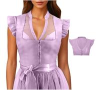 Vestido Dirndl para Mujer, Estilo Oktoberfest de Alemania, de Manga Corta, para espectáculos cerveceros, Camisetas sin Mangas Regalos Empresas